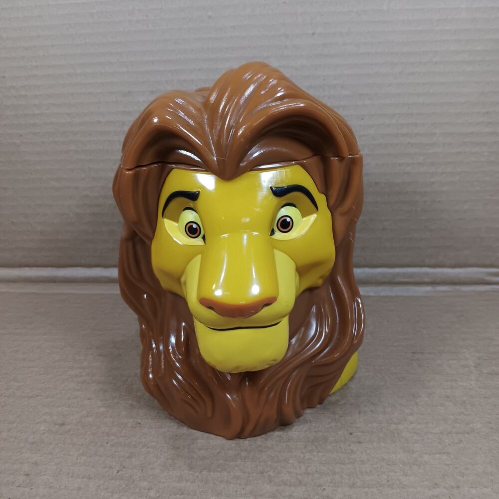 SIMBA The Lion King on Ice Mug Cup Stein Flip Top Lid Vintage 1998 DISNEY